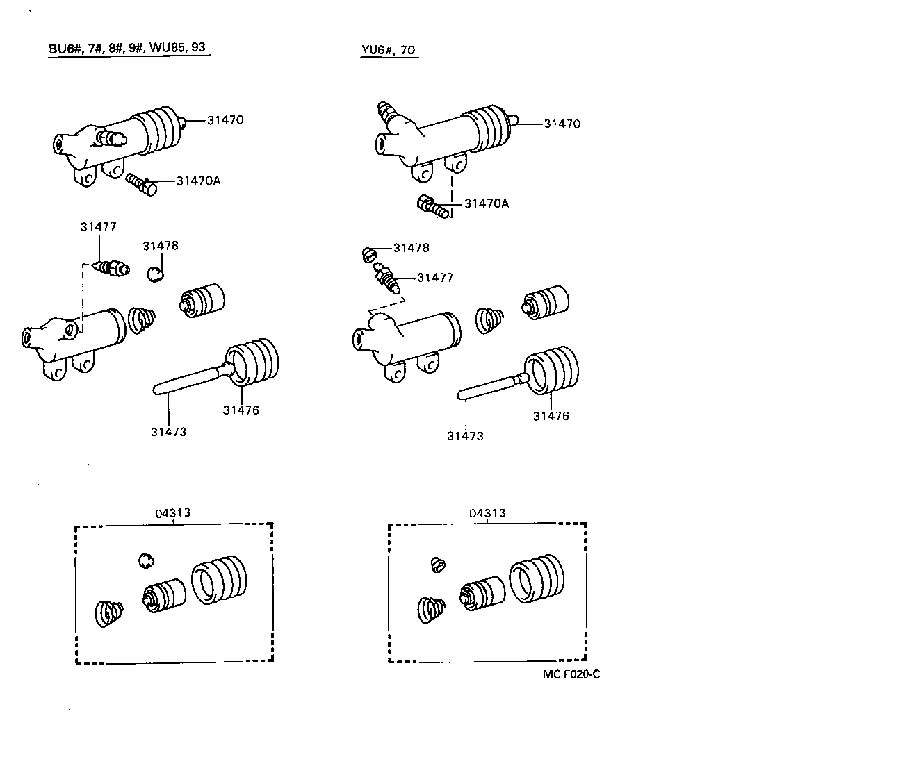 31470-36280 CYLINDER ASSY, CLUTCH RELEASE product image