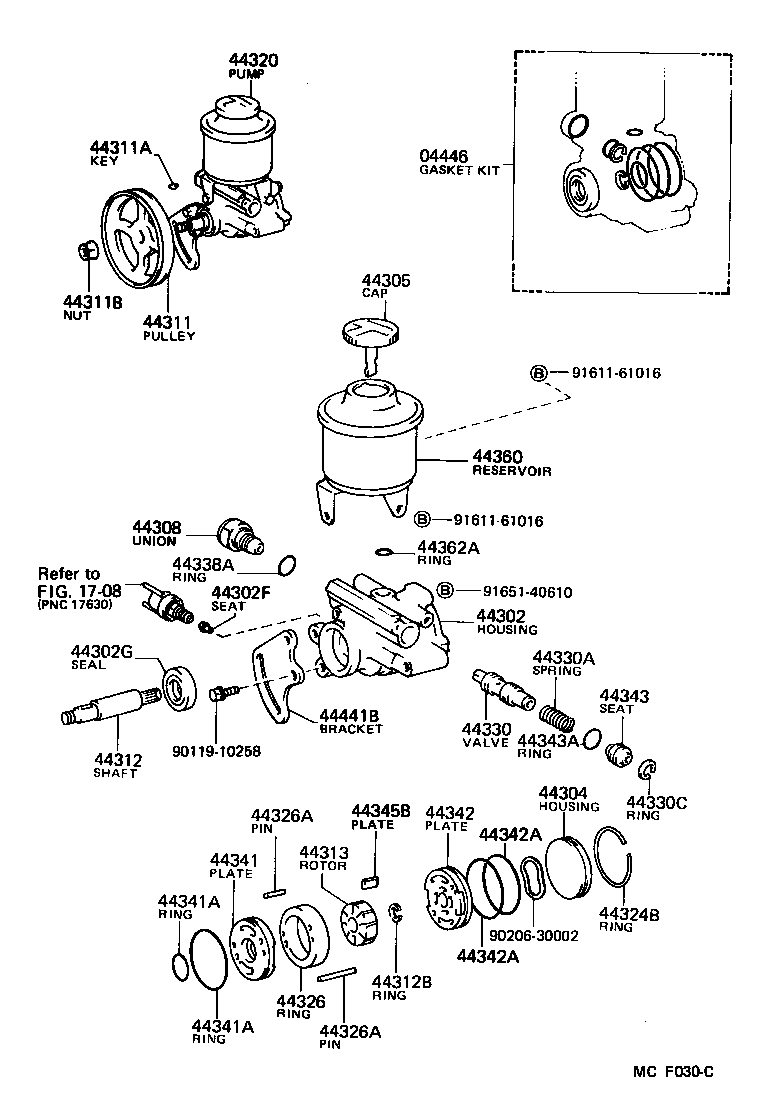 44306-30230 RESERVOIR ASSY, VANE PUMP OIL product image