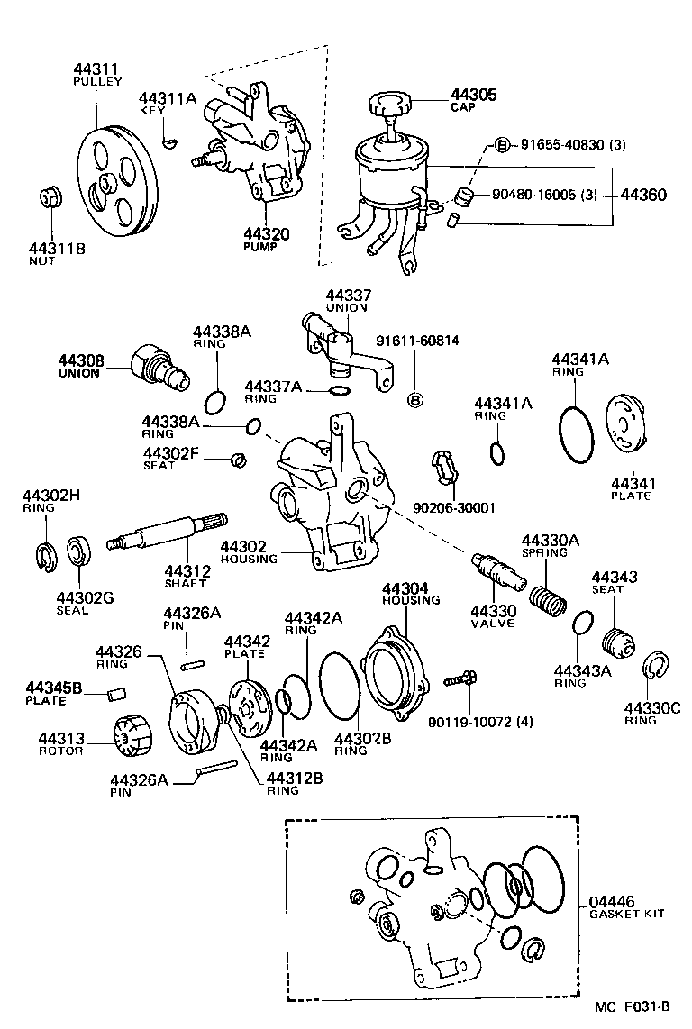44306-30230 RESERVOIR ASSY, VANE PUMP OIL product image
