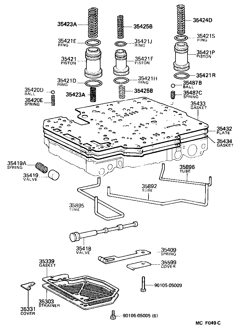 90501-21005 SPRING, COMPRESSION (FOR C-2 ACCUMULATOR PISTON) product image