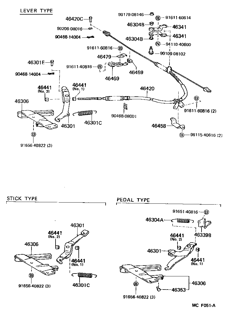 46420-30360 CABLE ASSY, PARKING BRAKE, NO.2 product image