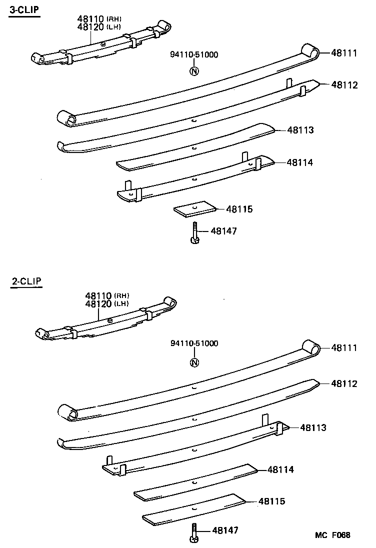 48113-25720 LEAF, FRONT SPRING, NO.3 product image