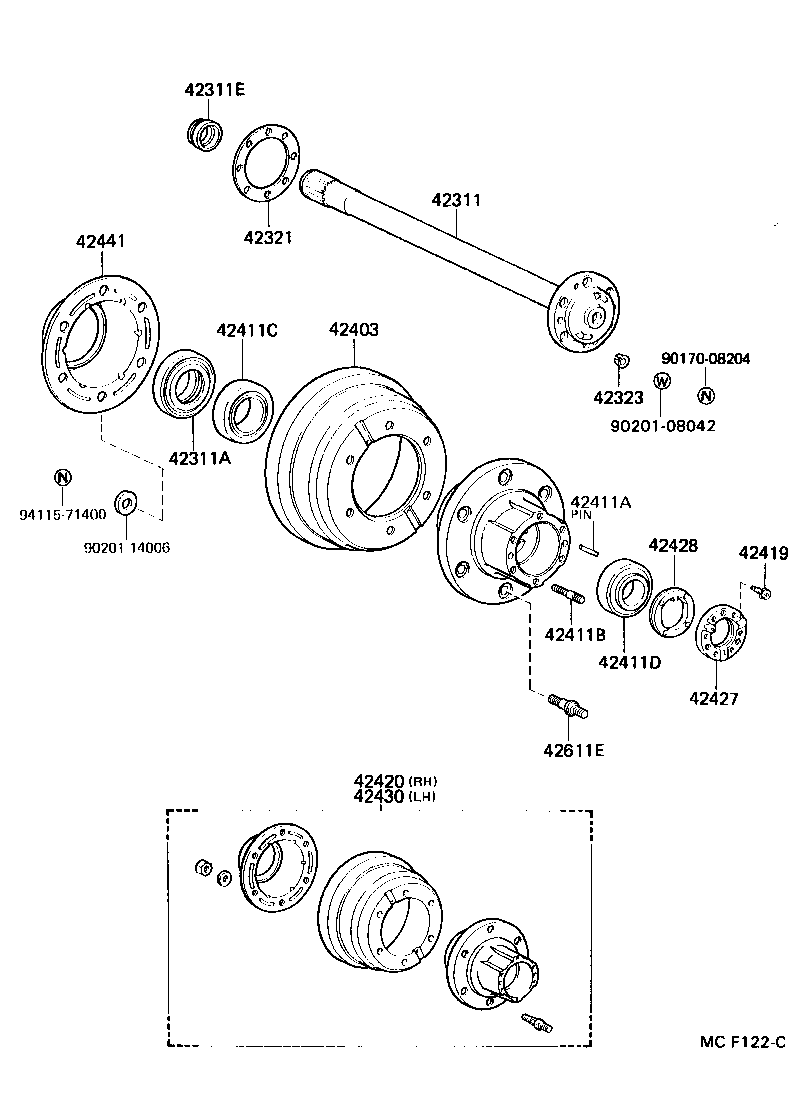 42311-26100 SHAFT, REAR AXLE product image