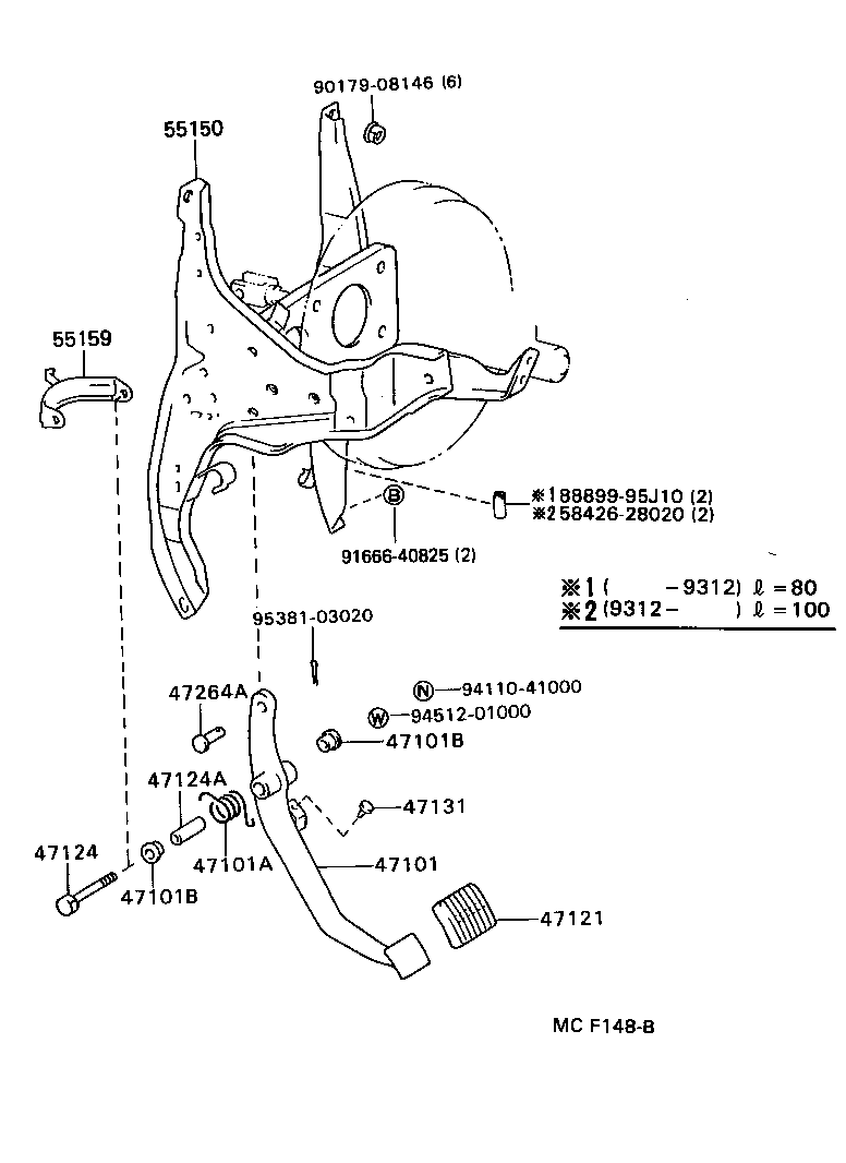 47101-26080 PEDAL SUB-ASSY, BRAKE product image