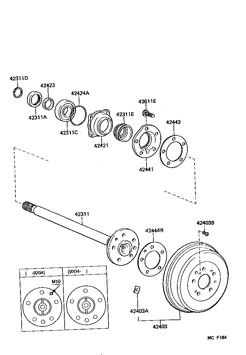 42311-26100 SHAFT, REAR AXLE product image