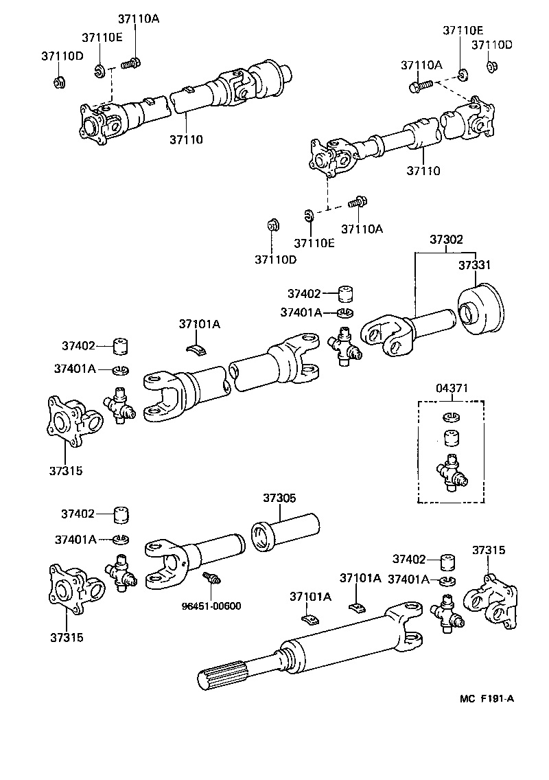 37110-26610 SHAFT ASSY, PROPELLER product image