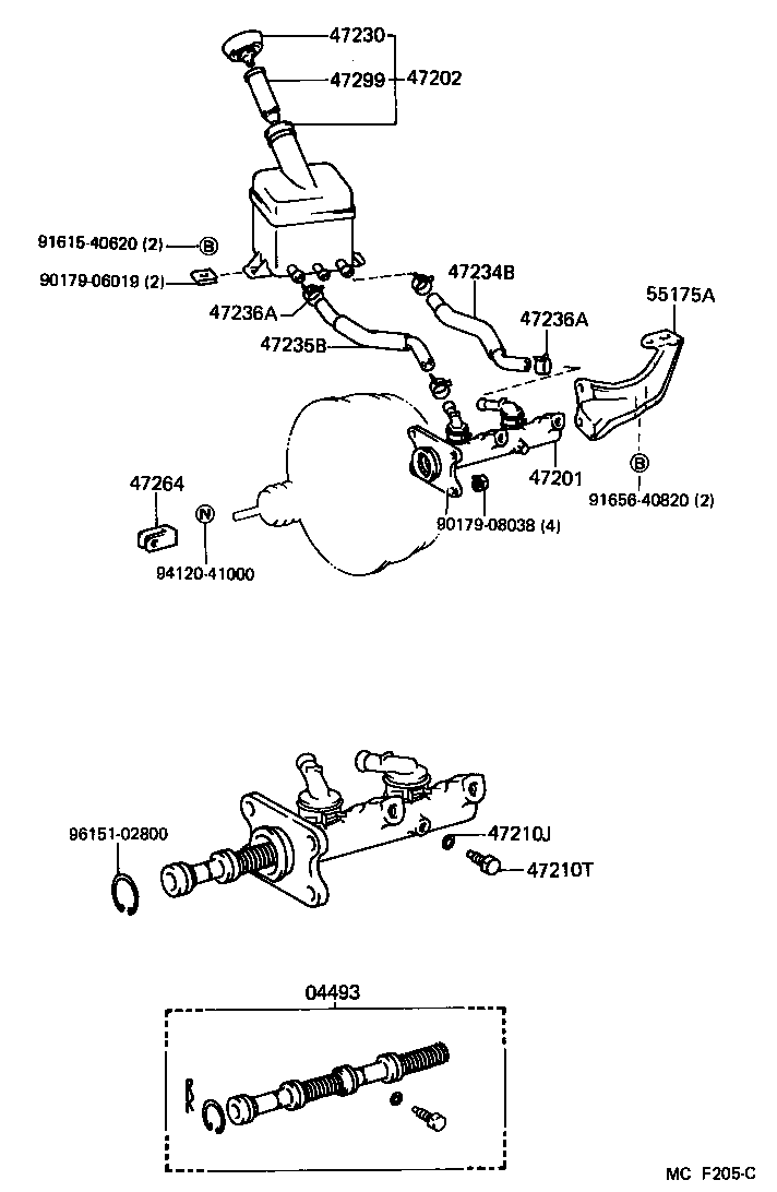 47201-26480 CYLINDER SUB-ASSY, BRAKE MASTER product image