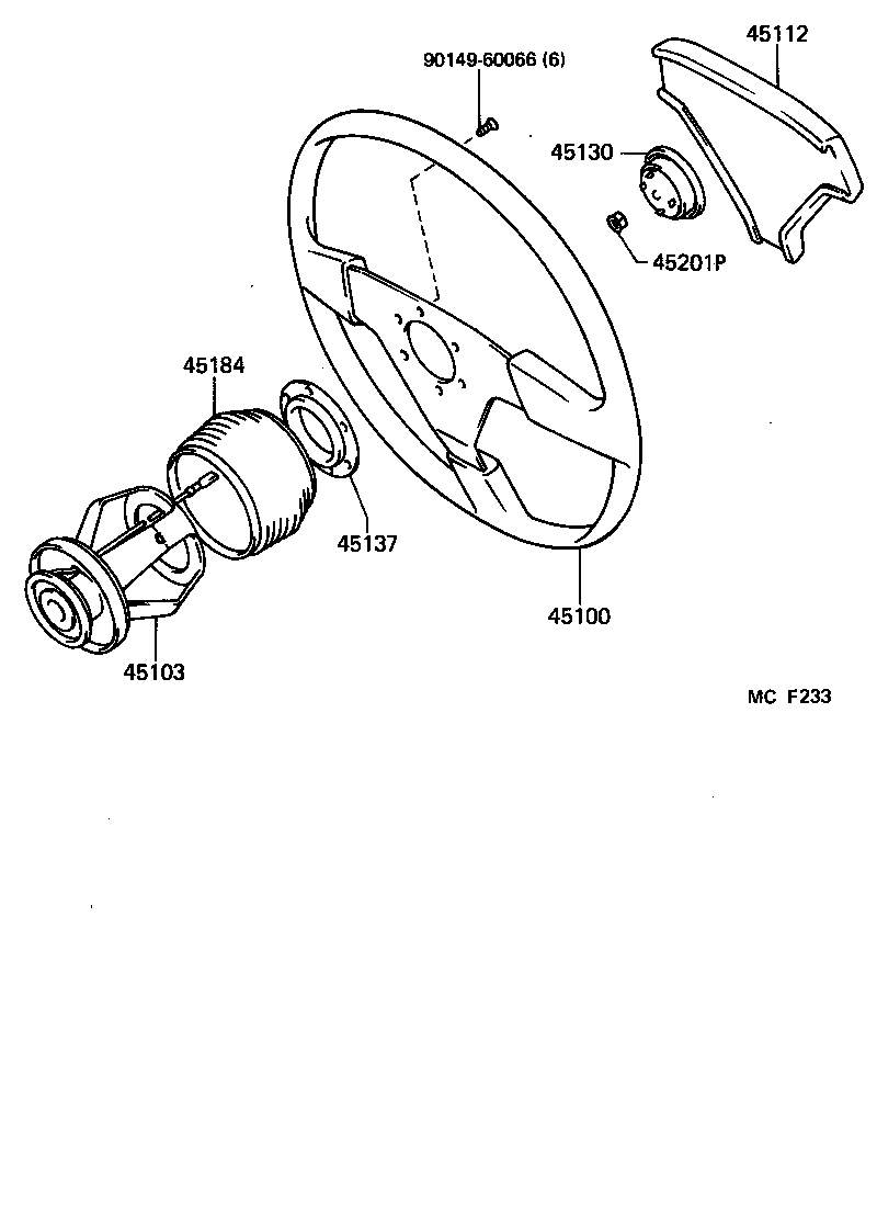 45111-10060 WHEEL ASSY, STEERING product image