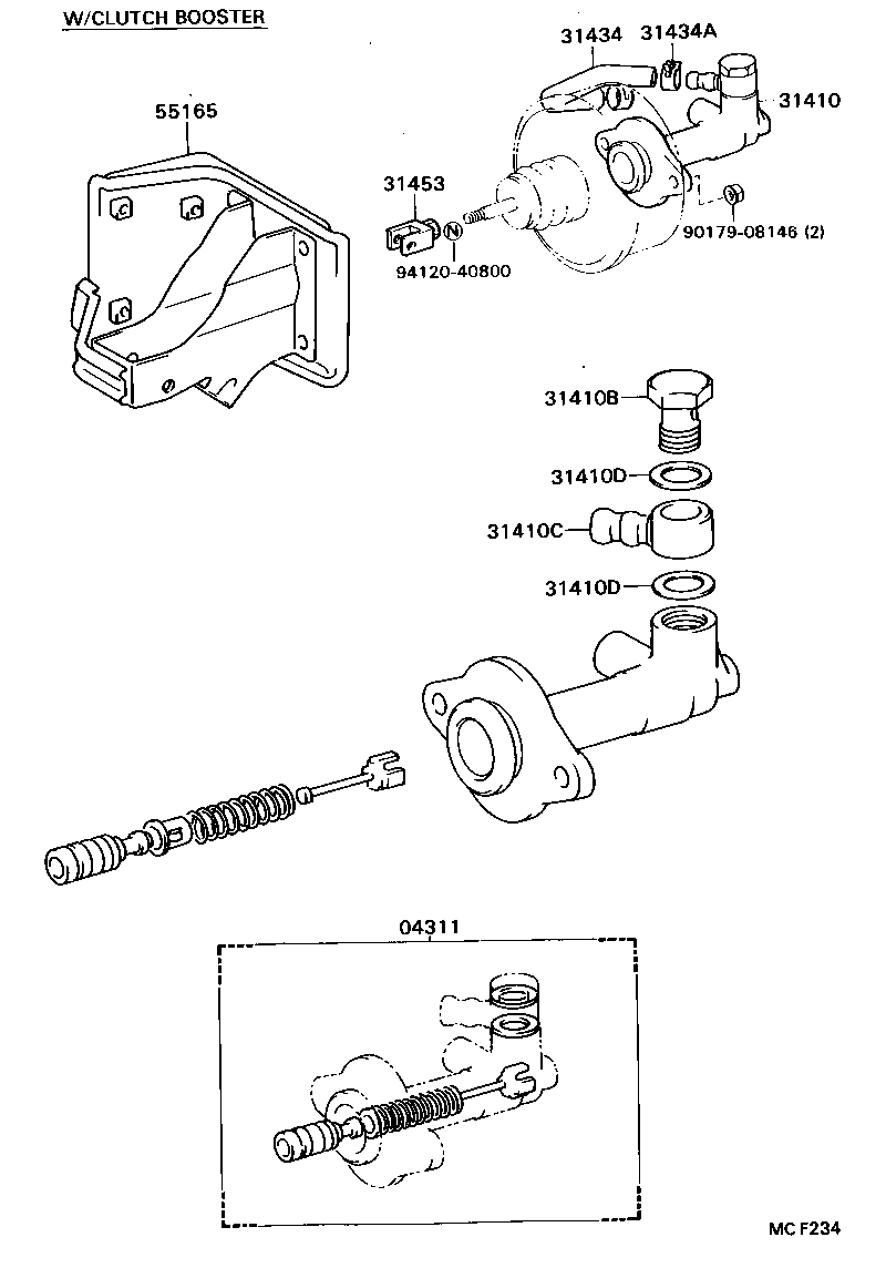 31401-36013 CYLINDER ASSY, CLUTCH MASTER product image