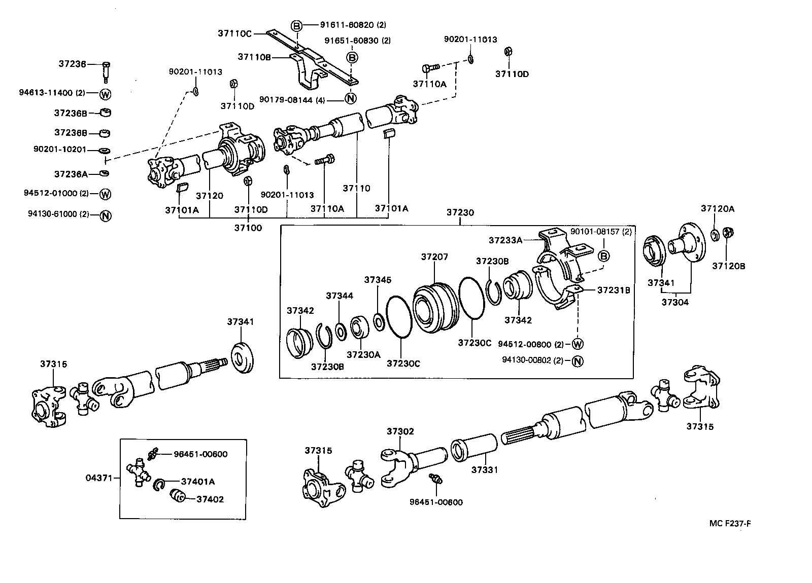 51568-36090 BRACKET, PROPELLER SHAFT GUARD product image