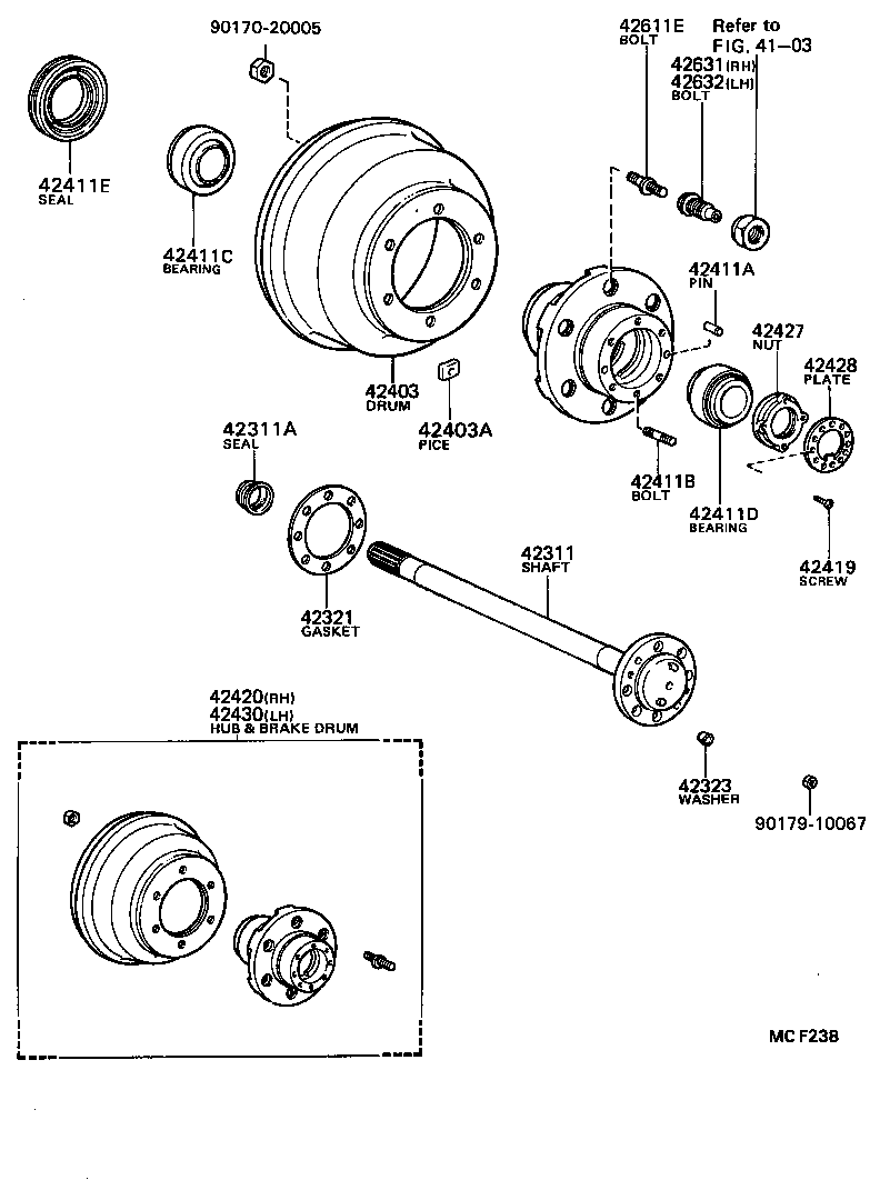 42311-36071 SHAFT, REAR AXLE product image