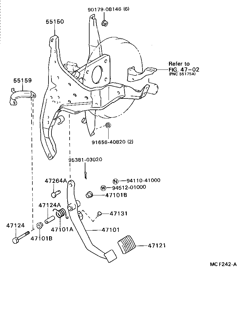 55150-95404 BRACKET ASSY, PEDAL product image