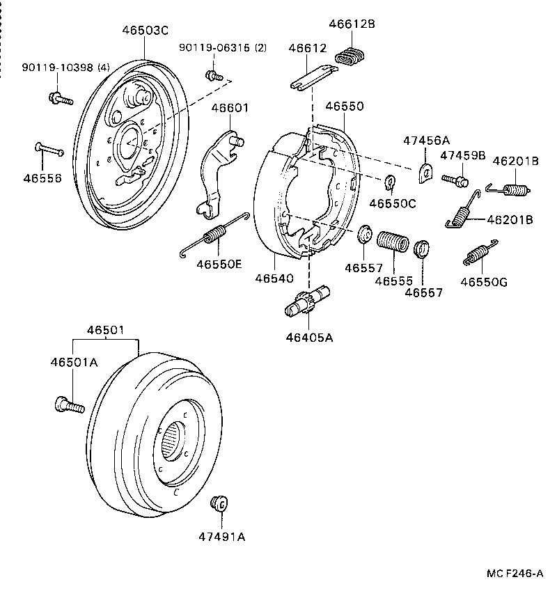 46430-36071 CABLE ASSY, PARKING BRAKE, NO.3 product image