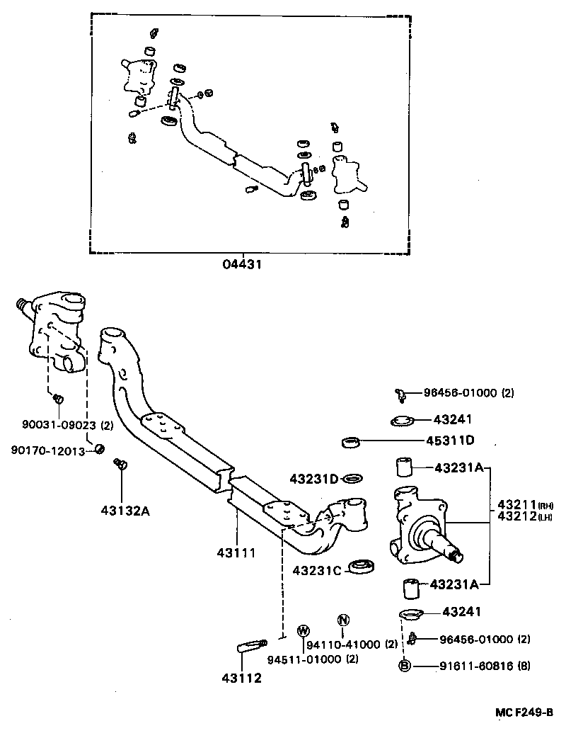 04431-36060 PIN KIT, STEERING KNUCKLE KING product image