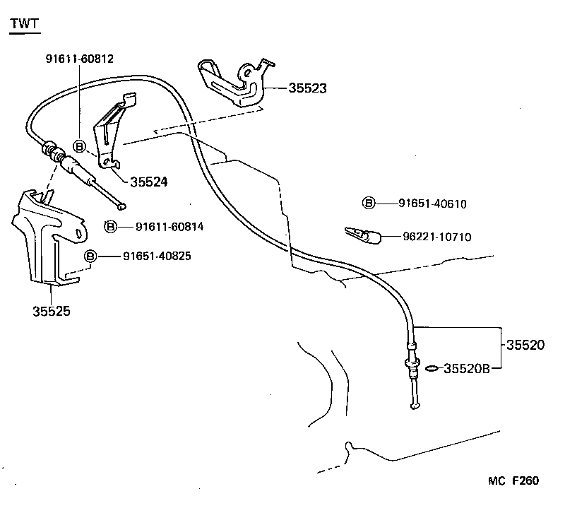 35523-14080 CLAMP, THROTTLE CABLE product image