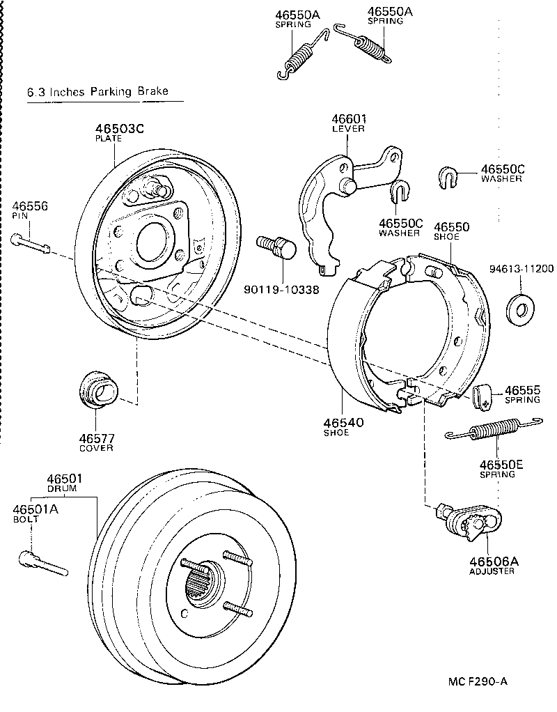 46430-36081 CABLE ASSY, PARKING BRAKE, NO.3 product image