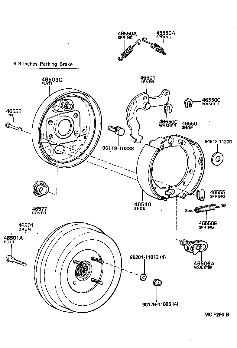 46420-36330 CABLE ASSY, PARKING BRAKE, NO.2 product image