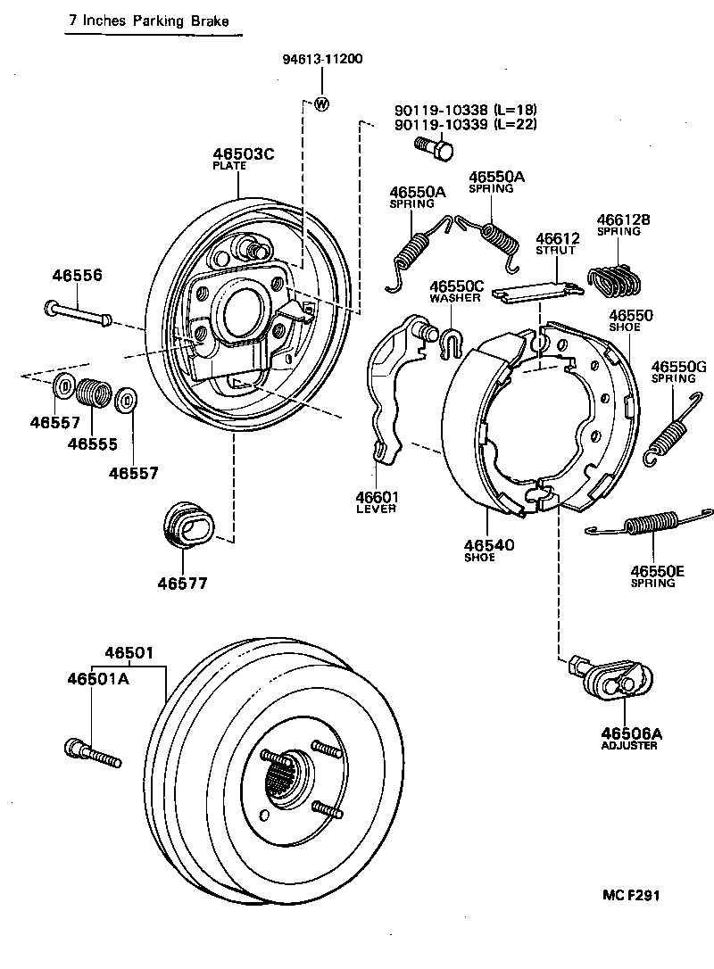 46430-36081 CABLE ASSY, PARKING BRAKE, NO.3 product image