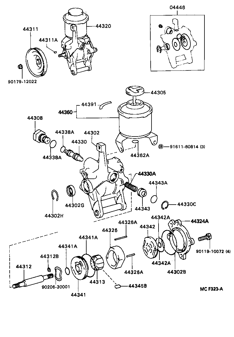44306-40040 RESERVOIR ASSY, VANE PUMP OIL product image