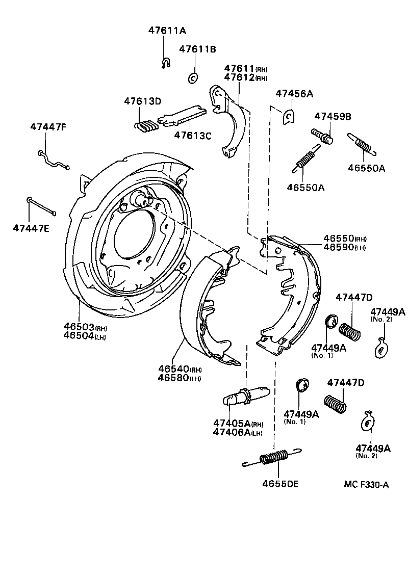46503-40020 PLATE SUB-ASSY, PARKING BRAKE, RH product image