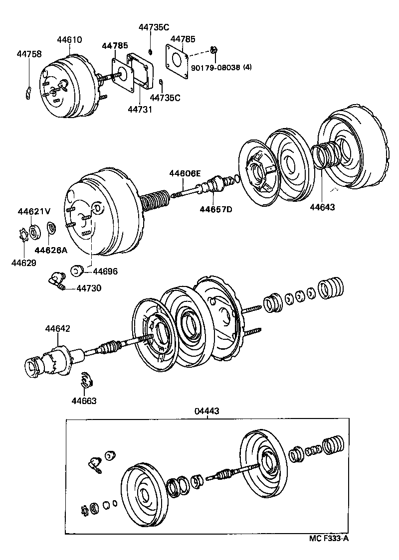 04443-40060 BOOSTER KIT, BRAKE product image