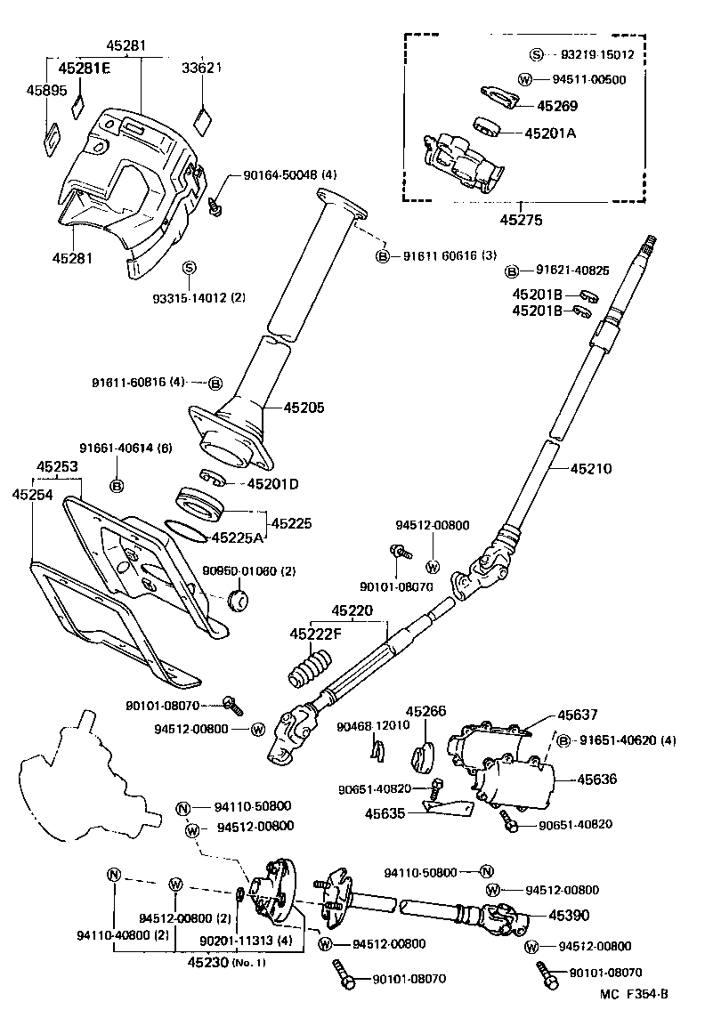 45307-26110 BRACKET, STEERING COLUMN, UPPER product image