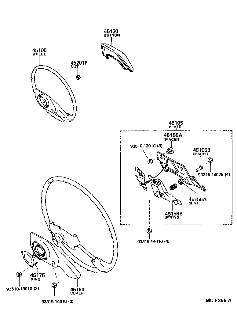 45130-26070 BUTTON ASSY, HORN product image
