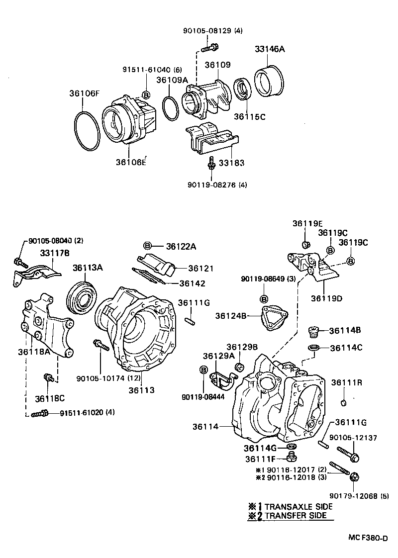 Toyota 90179-10016 NUT (FOR TRANSFER STIFFENER CENTER PLATE)