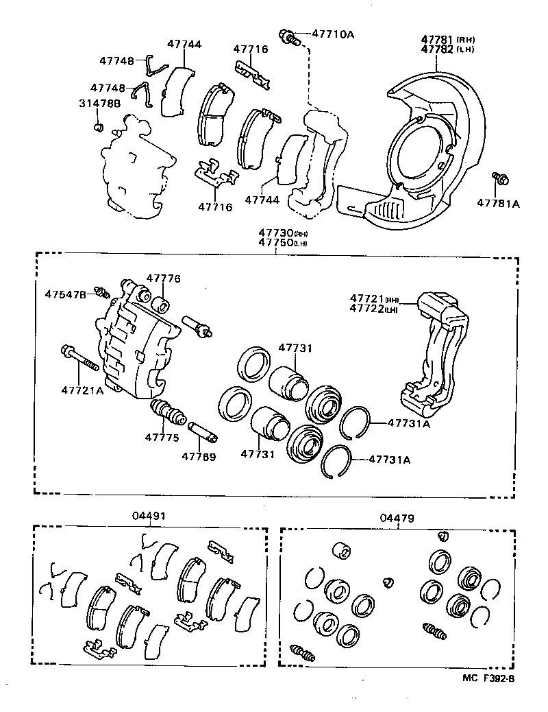 04465-20160 PAD KIT, DISC BRAKE, FRONT product image