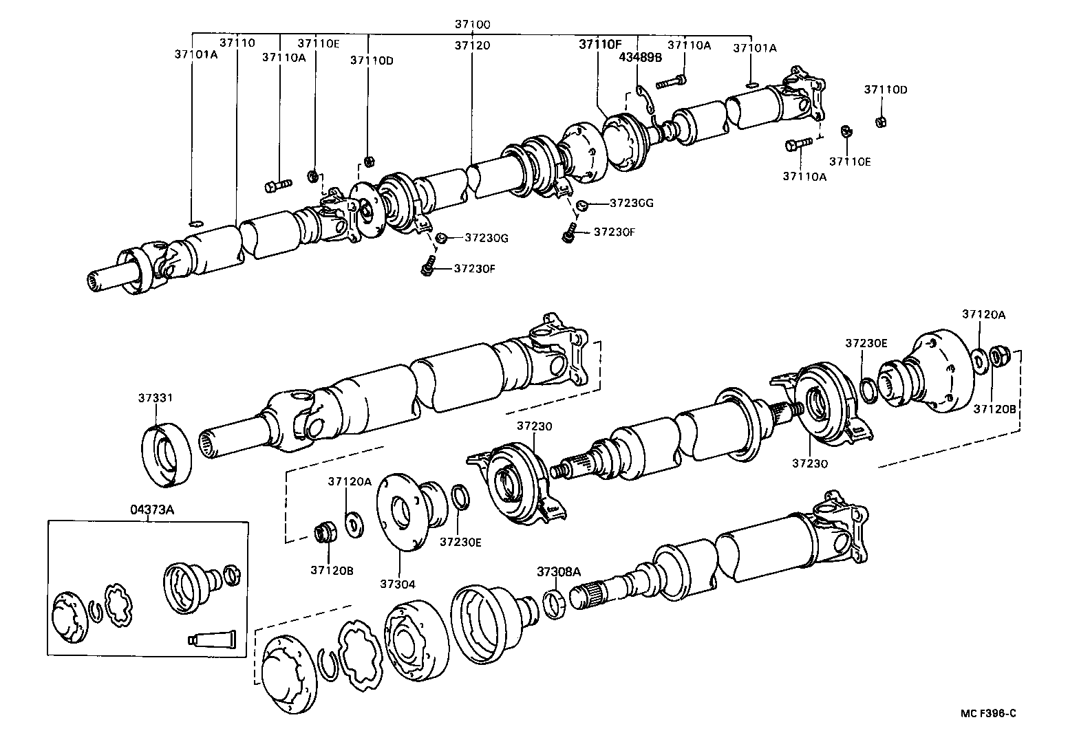 Toyota 37230-32012 BEARING ASSY, CENTER SUPPORT, NO.1