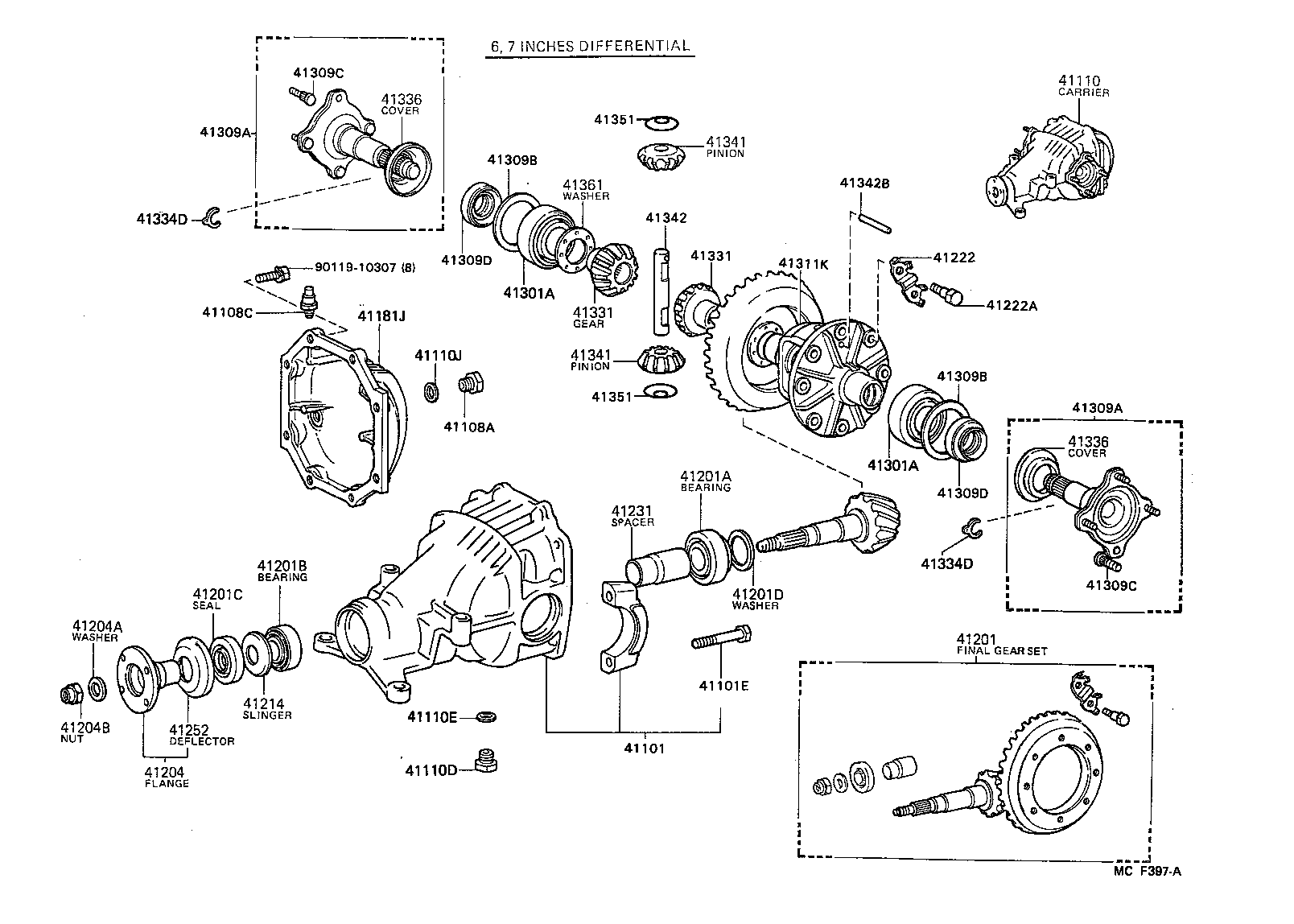 41110-32011 CARRIER ASSY, DIFFERENTIAL, REAR product image