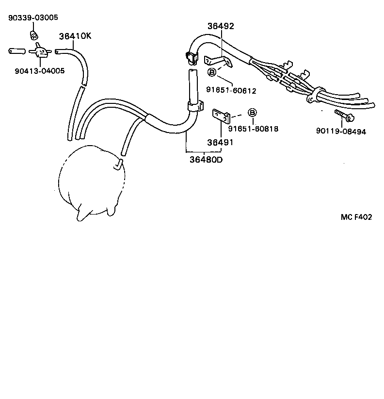 36480-32021 TUBE ASSY, TRANSFER VACUUM product image