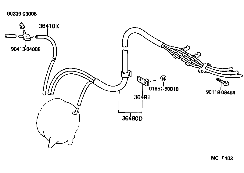 36480-32011 TUBE ASSY, TRANSFER VACUUM product image