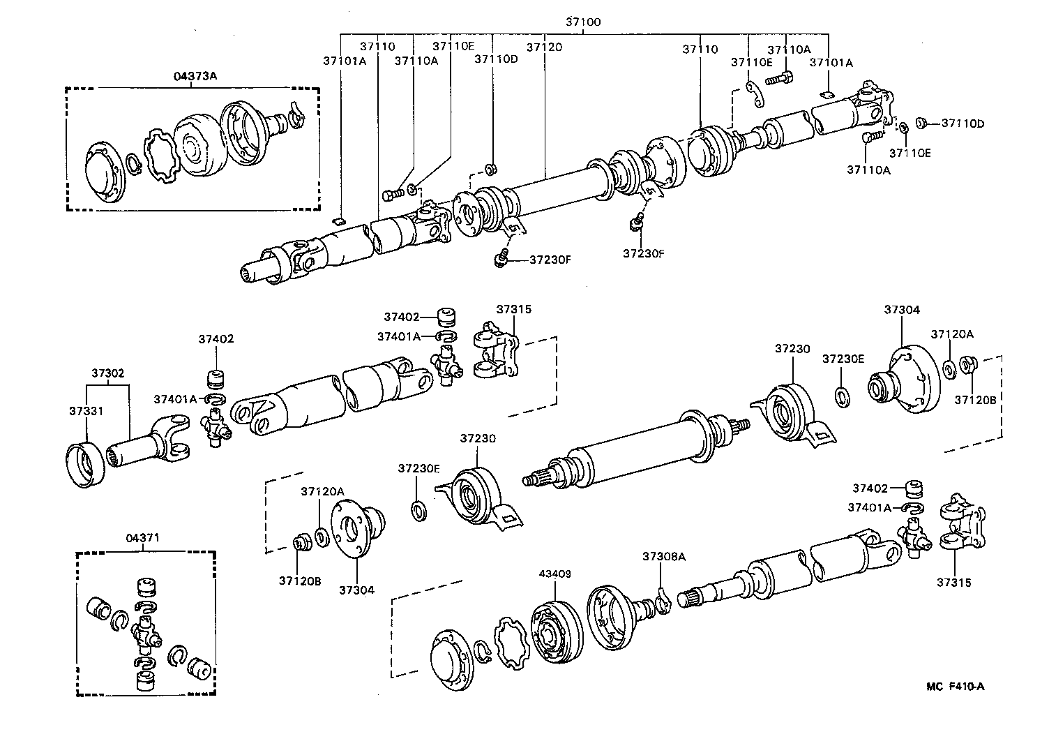 Toyota 90119-10441 BOLT, NO.1 (FOR CENTER SUPPORT BEARING)