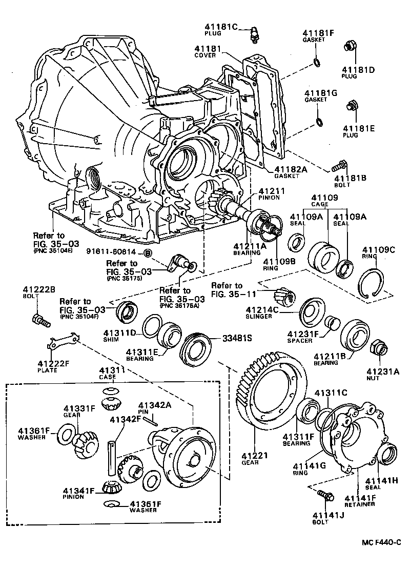 Toyota 41302-20020 CASE SUB-ASSY, FRONT DIFFERENTIAL