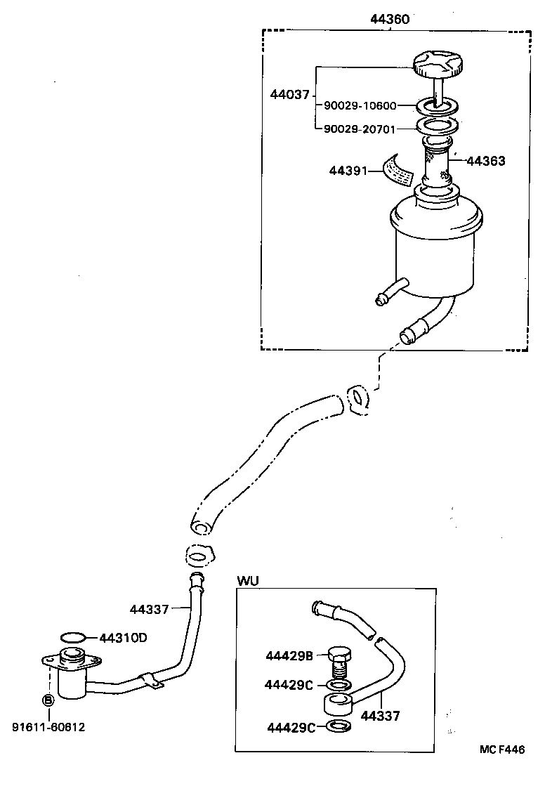 44360-36270 RESERVOIR ASSY, VANE PUMP OIL product image