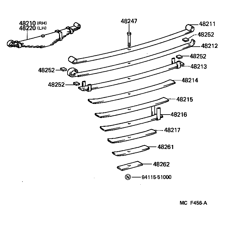 48247-60441 BOLT, REAR SPRING, CENTER product image
