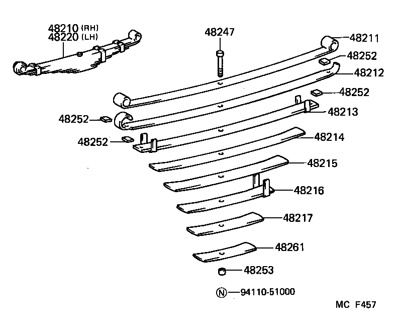 48247-60441 BOLT, REAR SPRING, CENTER product image