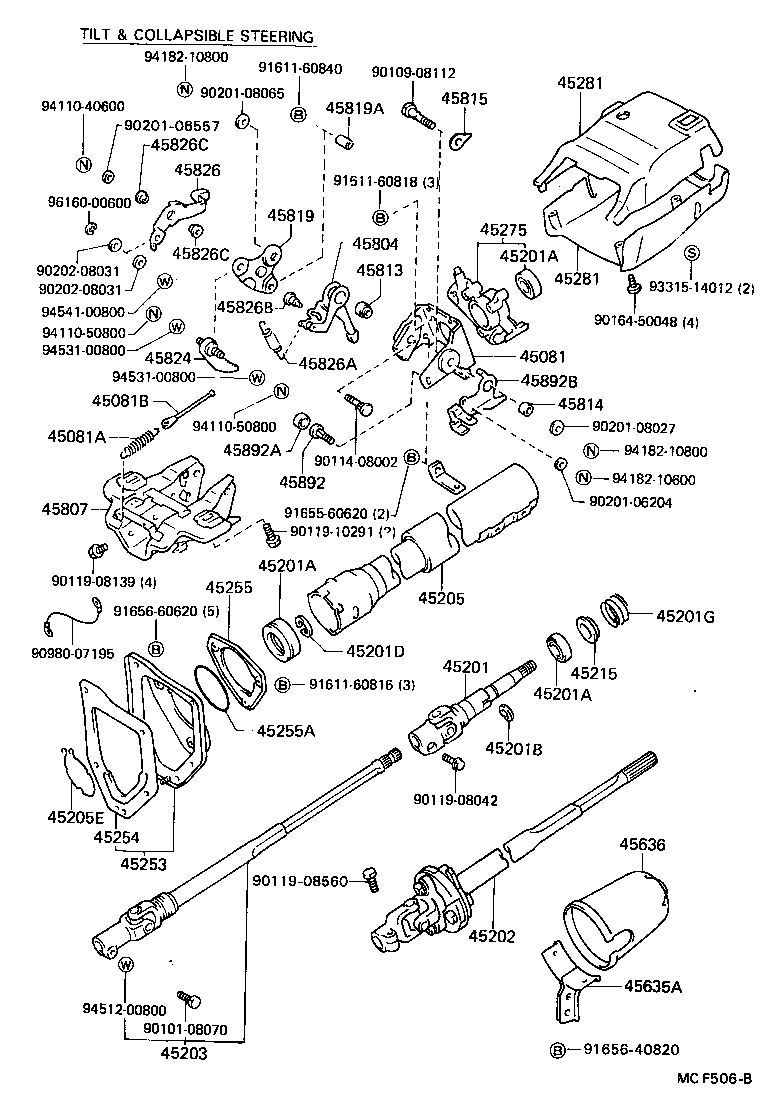 45201-35200 SHAFT SUB-ASSY, STEERING INTERMEDIATE product image