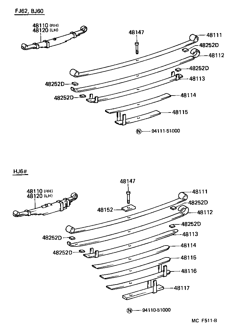 48114-60281 LEAF, FRONT SPRING, NO.4 product image