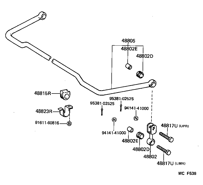 48531-80135 ABSORBER ASSY, SHOCK, REAR RH product image