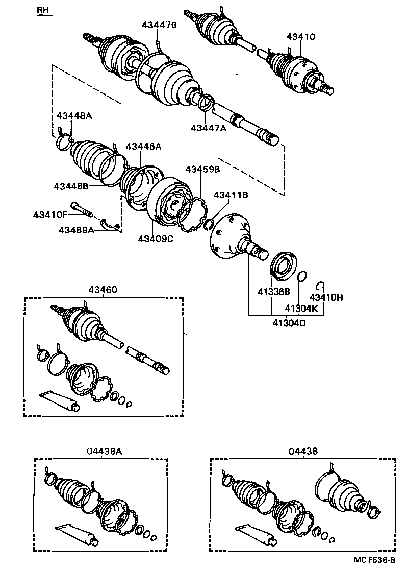 04438-32120 BOOT KIT, FRONT DRIVE SHAFT product image