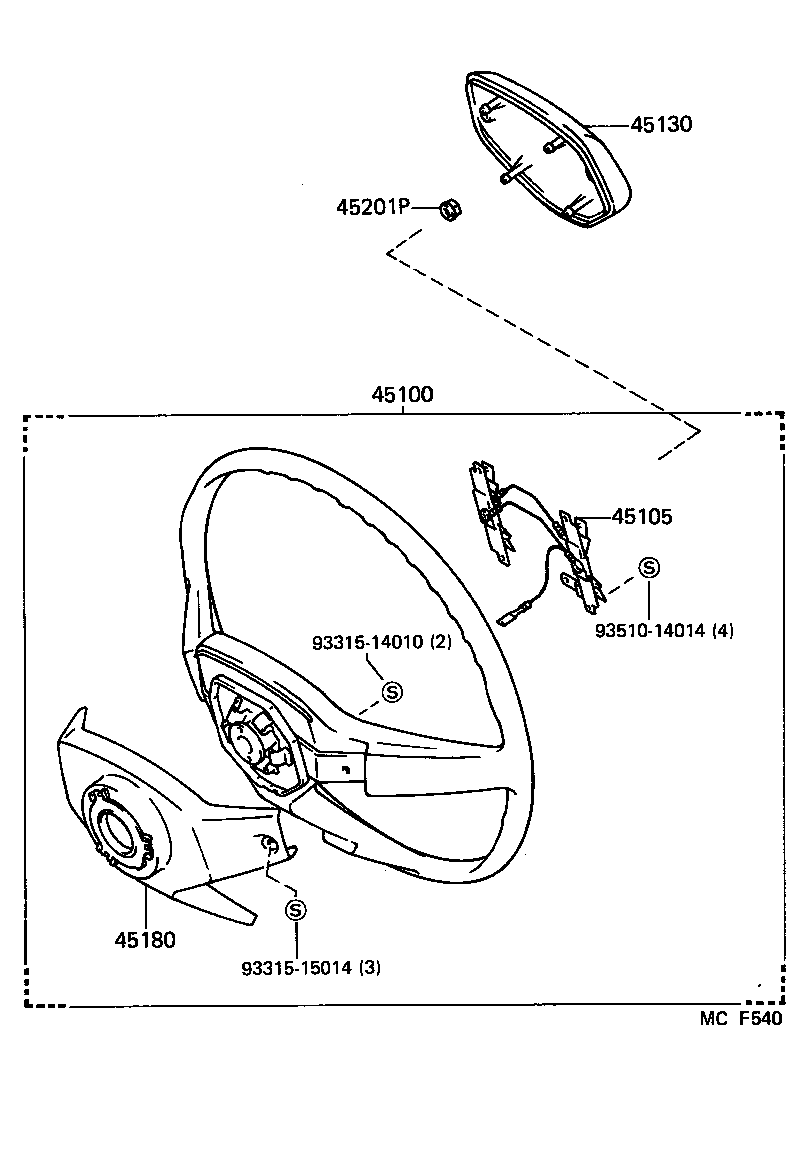 45111-10060 WHEEL ASSY, STEERING product image