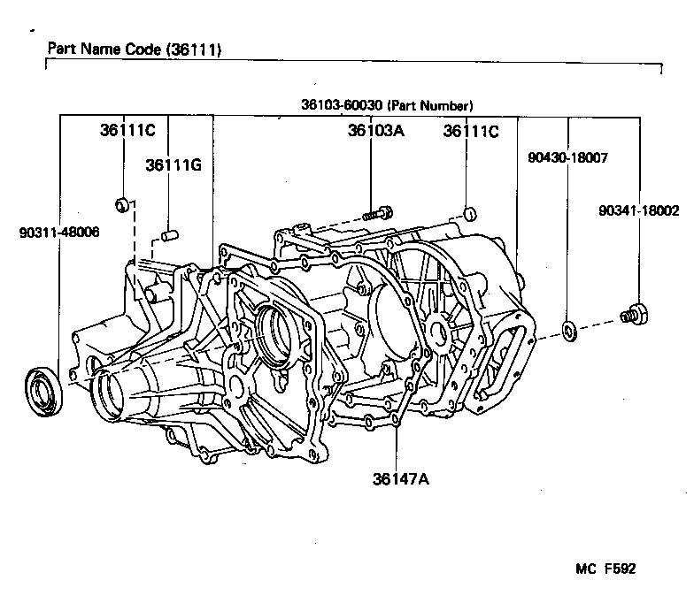 36103-60100 CASE, TRANSFER product image