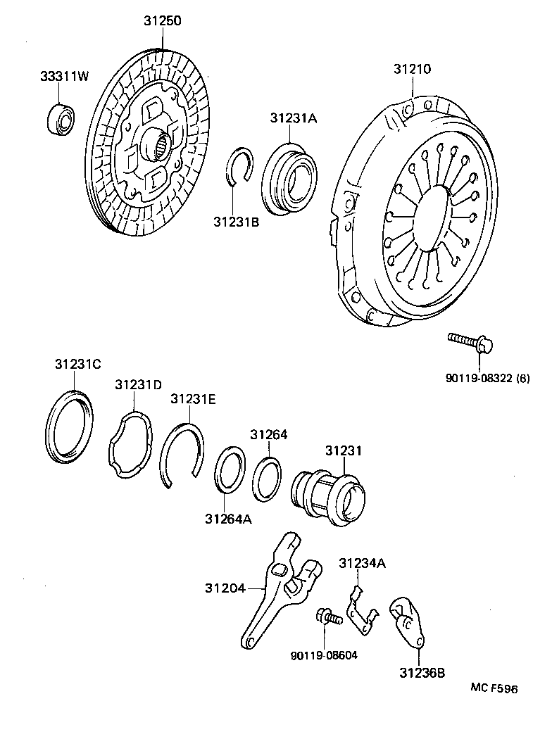 31204-24010 FORK SUB-ASSY, CLUTCH RELEASE product image