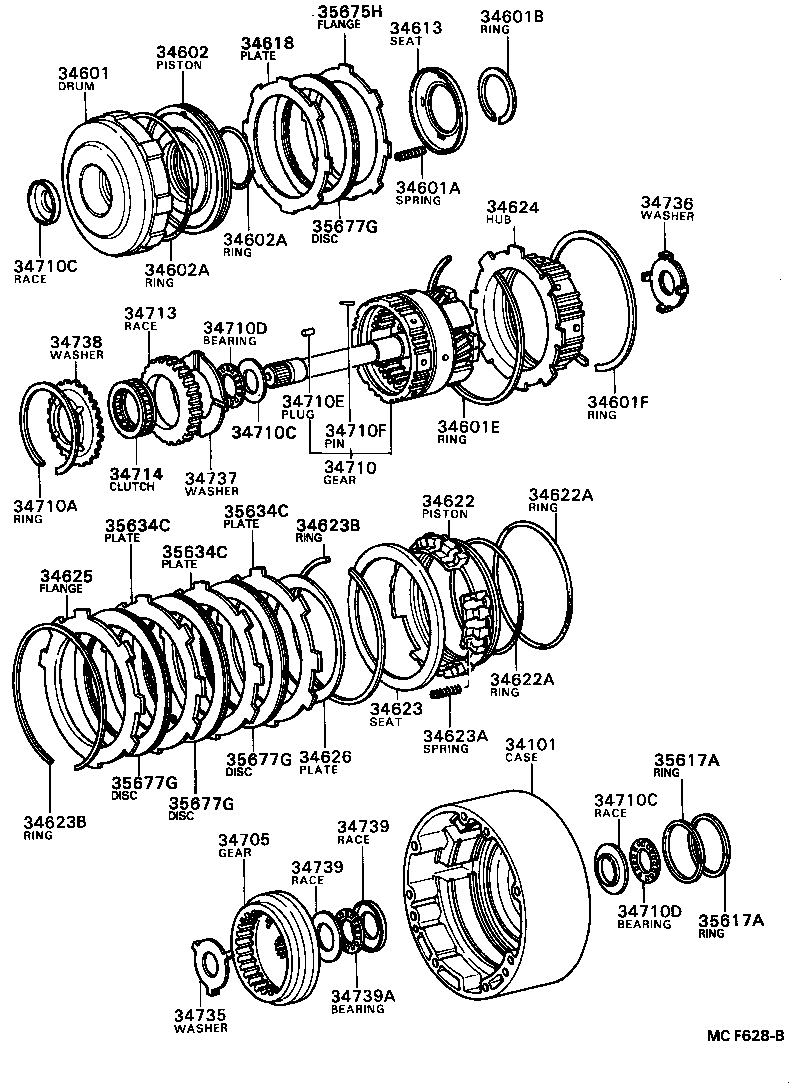 34004-22010 SPRING SUB-ASSY, OVERDRIVE CLUTCH RETURN product image