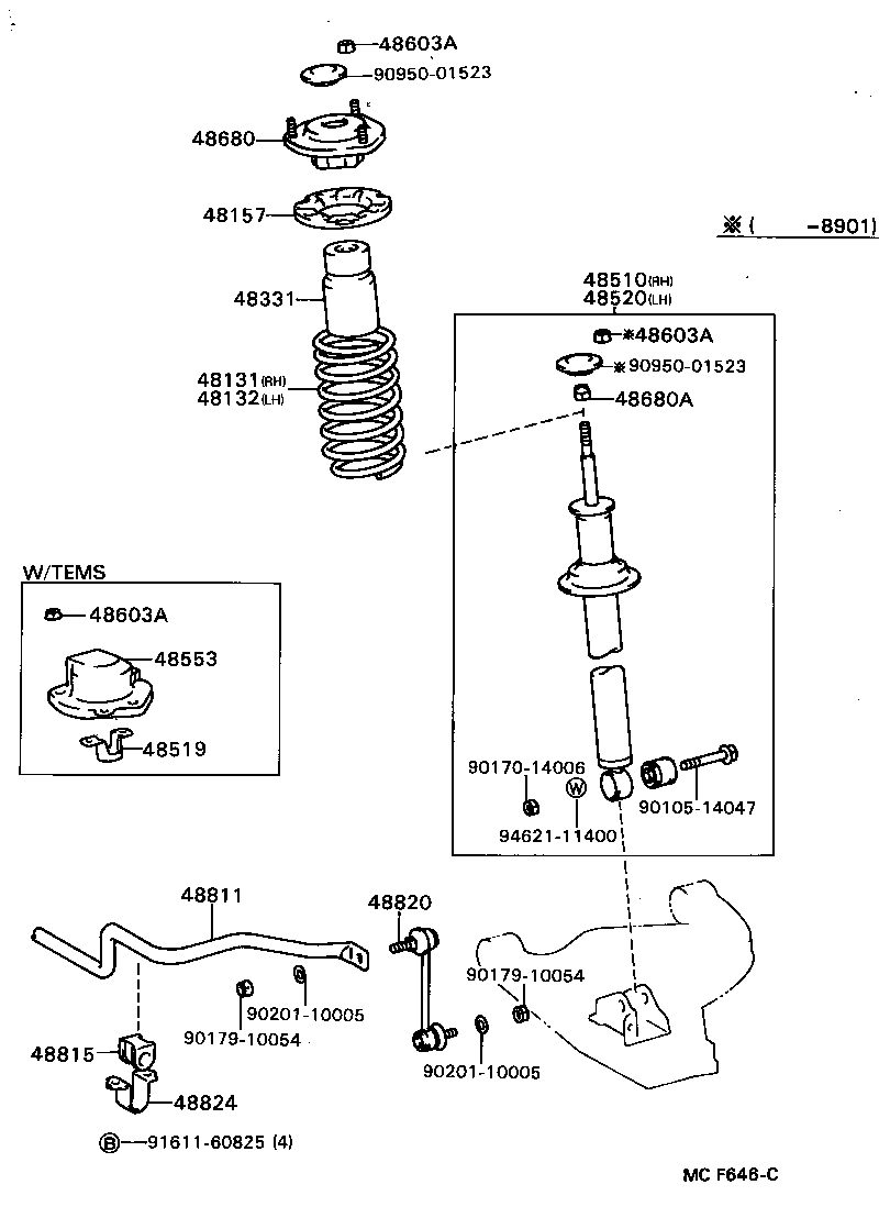 48131-24270 SPRING, FRONT COIL, LH product image