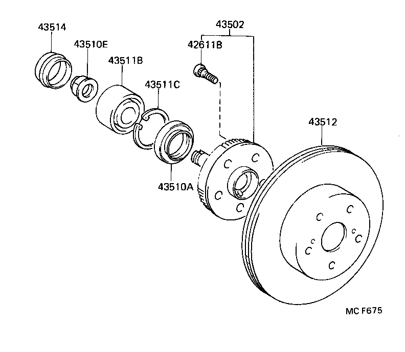 43517-14010 DISC, FRONT product image