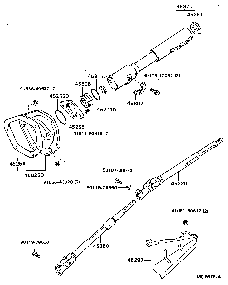 45277-30100 SUPPORT, TILT STEERING product image