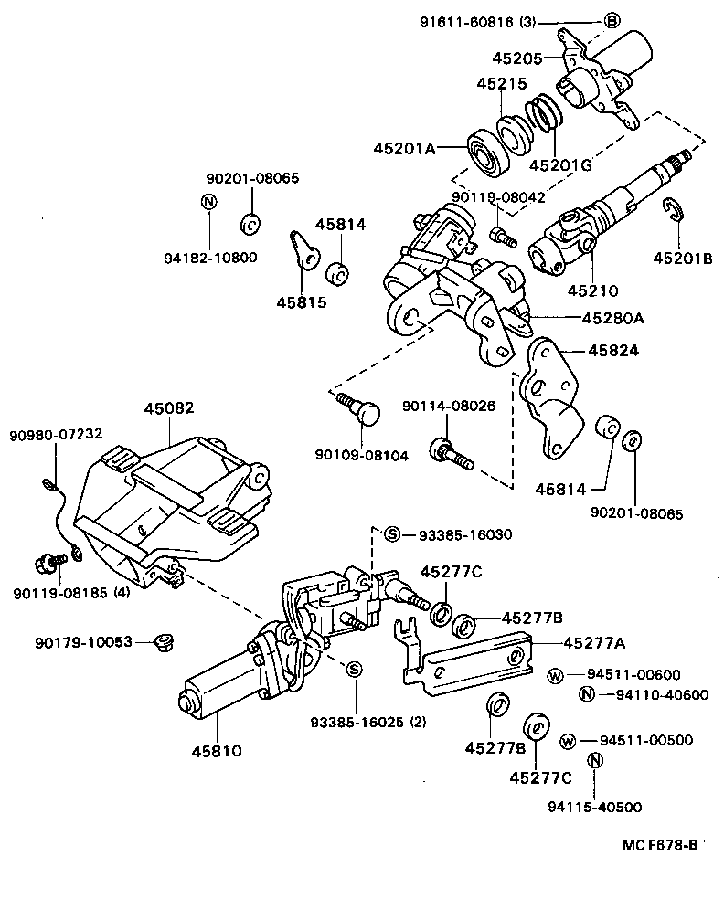 45277-30100 SUPPORT, TILT STEERING product image